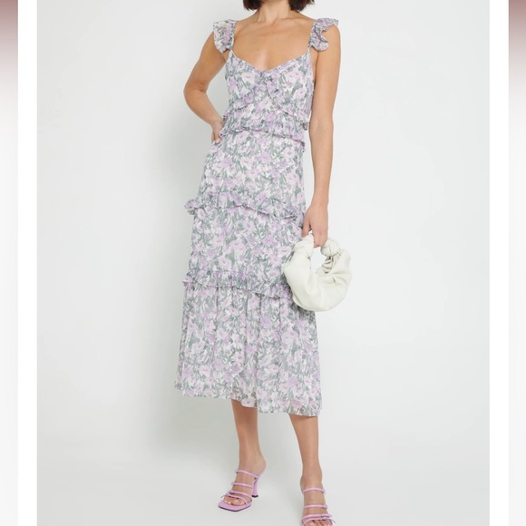 Few Moda o.p.t Ingrid Dress in Purple Floral - Picture 4 of 6